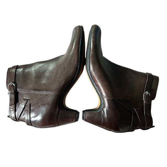 Sam Edelman Women’s Size 7.5 M Maddox Brown Leather Ankle Bootie Kitten Heel‎ - Picture 4 of 8